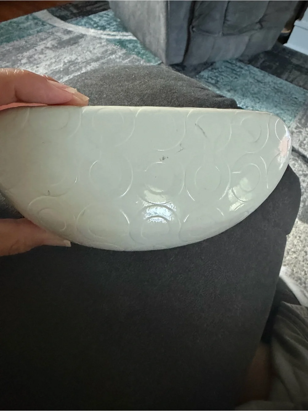 Coach Cream & Brown Signature Eyewear Case